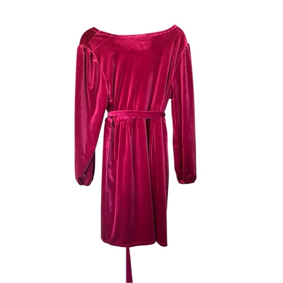 Nine West Pink Velour Wrap Dress Size Extra Large (XL) - Picture 5 of 8
